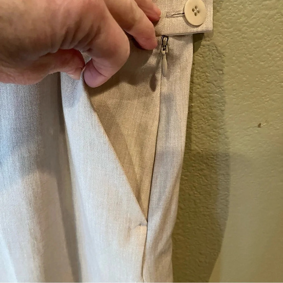 COPY - Eileen Fisher Flat Front Side Zip Ankle Pants,16,Wheat,Stretch Minimalis… - Picture 5 of 10